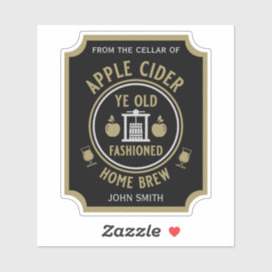 Rustic Apple Cider Personalized Drinks Sticker