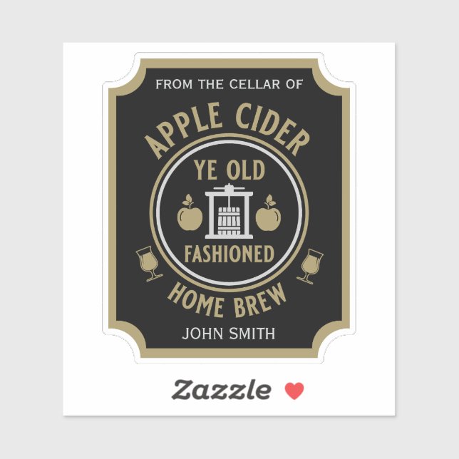 Rustic Apple Cider Personalized Drinks Sticker (Sheet)