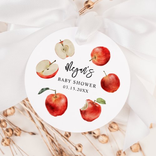 Rustic Apple Gender Neutral Baby Shower Favor Tags