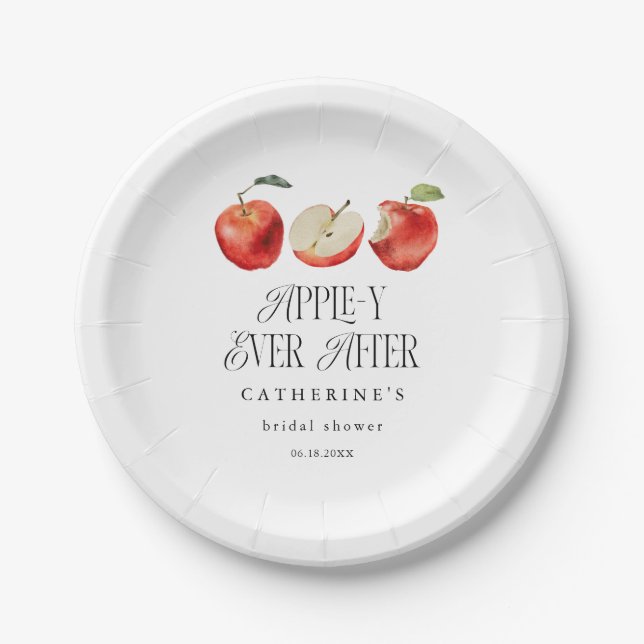 Rustic Apple Orchard Bridal Shower Paper Plates (Front)