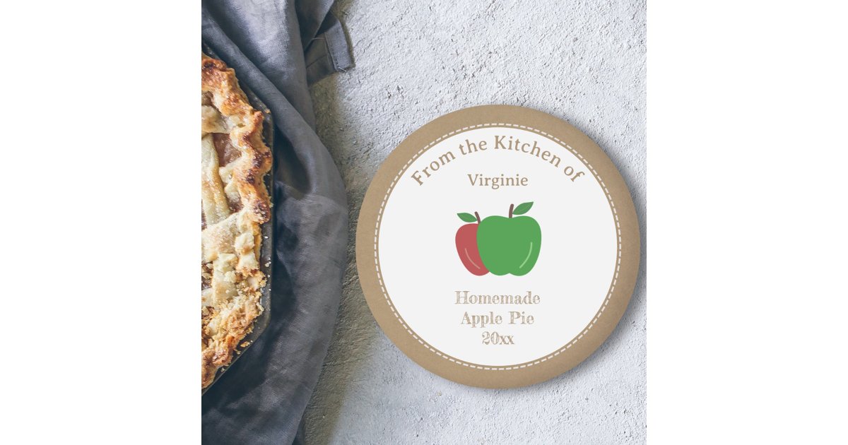 Rustic Apple Pie Label Sticker | Zazzle