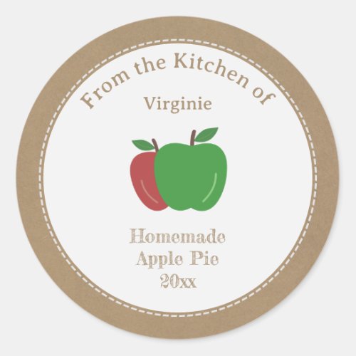 Rustic Apple Pie Label Sticker