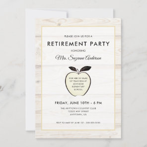 Rustic Apple | Teacher Retirement Party Invitation