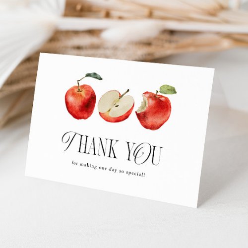 Rustic Apples Bridal Shower Thank You Card
