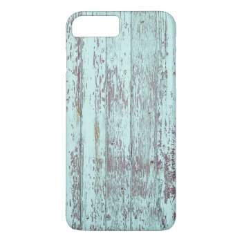 Rustic Aqua Barn Wood Iphone 8 Plus/7 Plus Case by theunusual at Zazzle