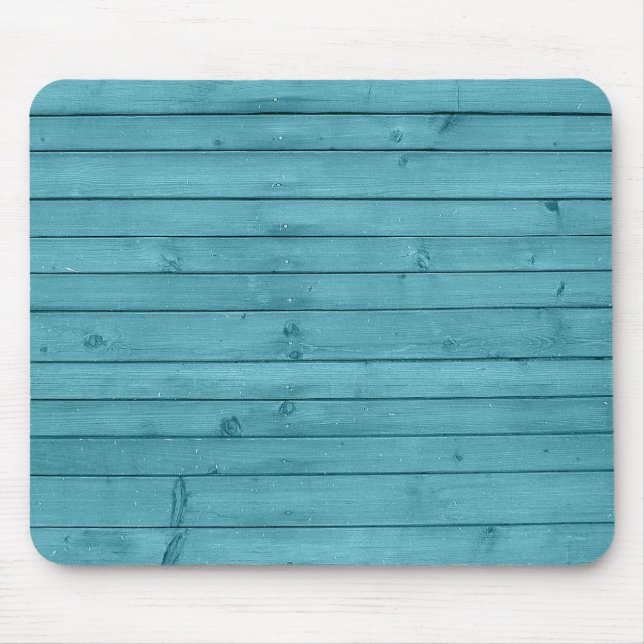 Rustic Aqua Blue Teal Wood Mouse Pad (Front)