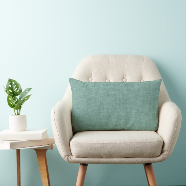 Rustic Aqua Faux Burlap Accent Pillow (Chair)