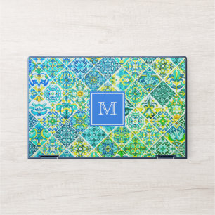 Rustic Aqua Mint Sicilian Talavera Tiles HP Laptop Skin