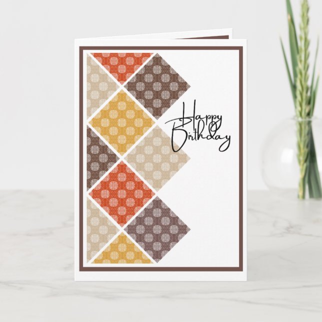 Rustic Arabesque Birthday Card (Front)