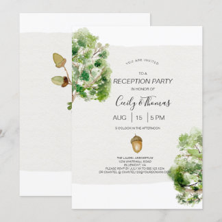 Rustic Arboretum Oak Tree Reception Only Wedding | Invitation