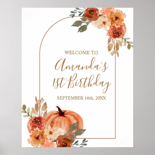 RUSTIC Arch Terracotta 1st Birthday Welcome Sign