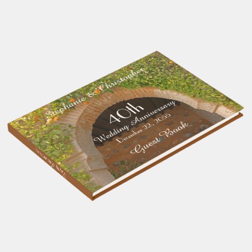 Rustic Archway Oranges 40th Anniversary Party Guest Book