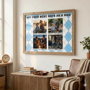Rustic Argyle 4 Photo Best Days Ever Collage Foam Board