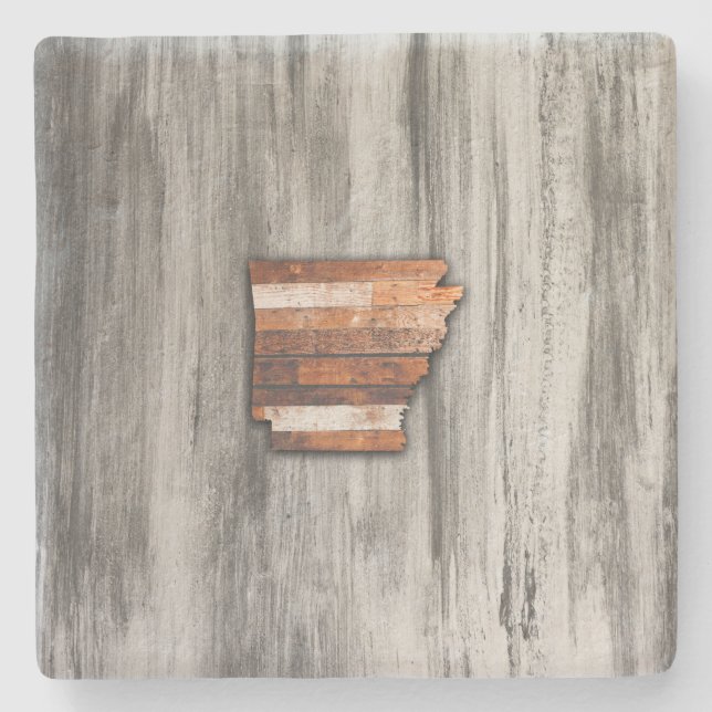 Rustic Arkansas Shape Stone Coaster (Front)