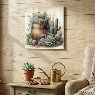 Rustic Arrangement Of Succulents & Cacti Acrylic Print
