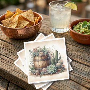 Rustic Arrangement Of Succulents & Cacti Napkins