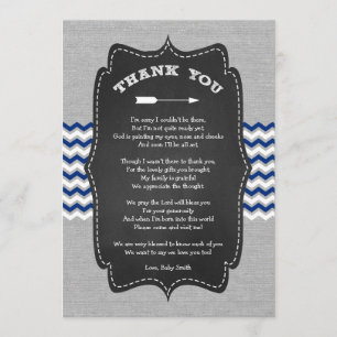 Rustic Arrow Baby Shower Thank you note with poem Invitation