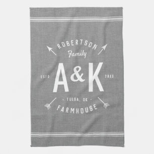 Rustic Arrow Family Monogram Towel