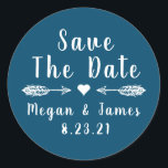 Rustic Arrow Save the Date Stickers<br><div class="desc">Beautiful stickers customized with your names and date. Make your big day stand out with stylish custom stickers to add a personal touch to your invitations and envelopes. Perfect to use as envelopes seals for mailing your wedding invitations or for party favor stickers.</div>