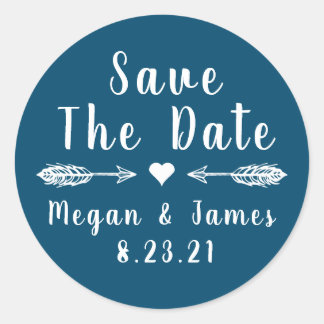 Rustic Arrow Save the Date Stickers