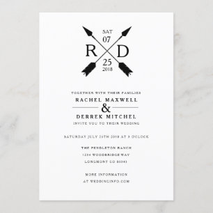 Rustic Arrow   Wedding Invitation