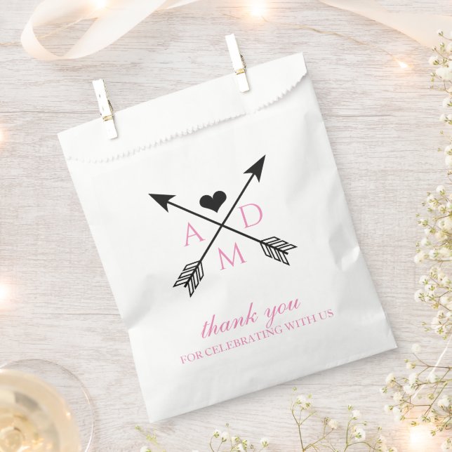 Rustic Arrows Monogram Favor Bag (Clipped)