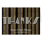 Rustic Art Deco Black Gold Thank You Card (Front Horizontal)