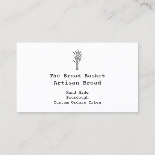 Rustic Artisan  Bakery  Bundle of Wheat  Business Card
