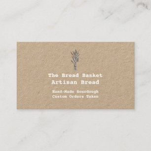 Rustic Artisan  Bakery   Bundle of Wheat Kraft Business Card