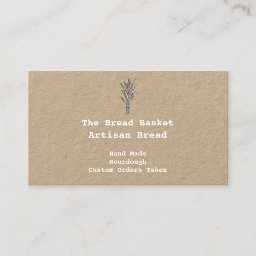 Rustic Artisan  Bakery | Bundle of Wheat Kraft Business Card