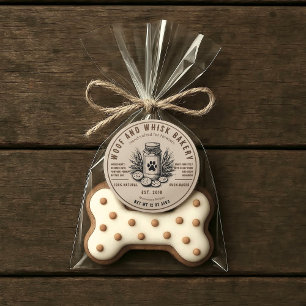 Rustic Artisan Bakery Ingredient doggy cookie Classic Round Sticker