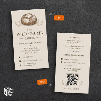 Rustic Artisan Bread Sourdough Bakery Logo Business Card