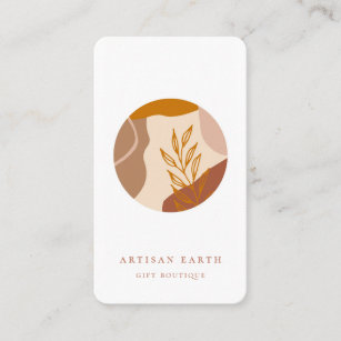Rustic Artisan Earthy Abstract Logo Business Card
