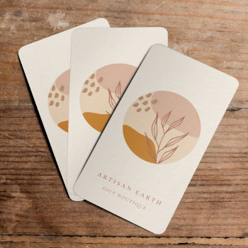 Rustic Artisan Earthy Abstract Logo Business Card by PoshPaperCo at Zazzle