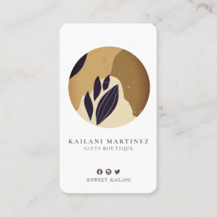 Rustic Artisan Earthy Tones Botanical Business Card