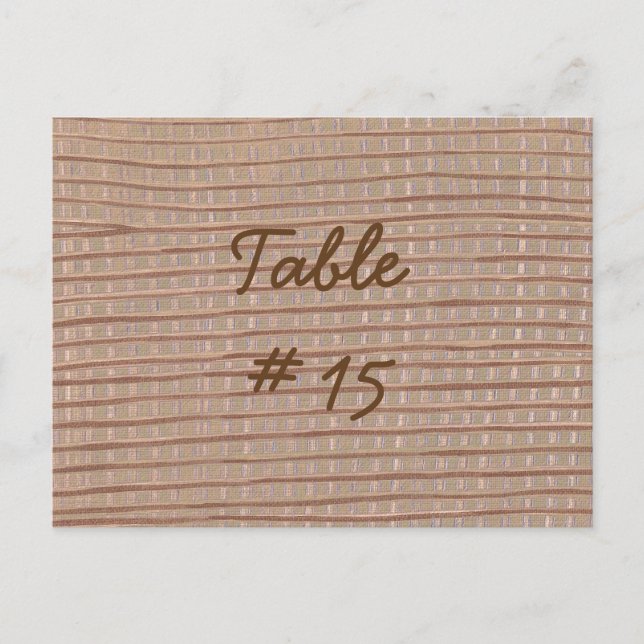 Rustic Artistic Burlap Table Number Postcards (Front)