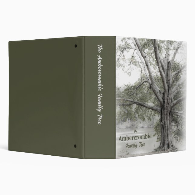 Rustic Artistic Oak Family Tree History 2 Inch 3 Ring Binder (Background)