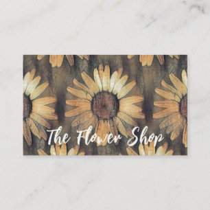 Rustic Artistic Sunflower Pattern Autumn Floral  Business Card
