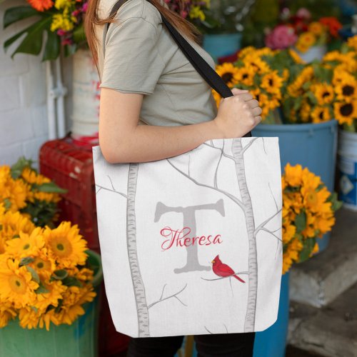 Rustic Artistic Woodland Red Bird Stylish Country Tote Bag