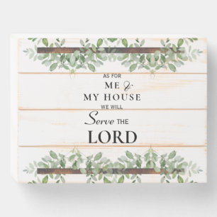 Rustic As for Me & My House Foliage Christian Wooden Box Sign