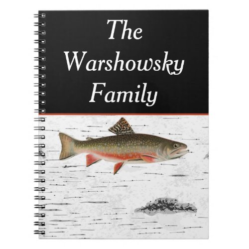  Rustic Aspen Bark Trout  Fisherman Lake House Notebook