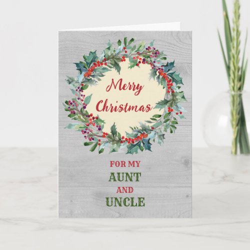 Rustic Aunt and Uncle Christmas Card
