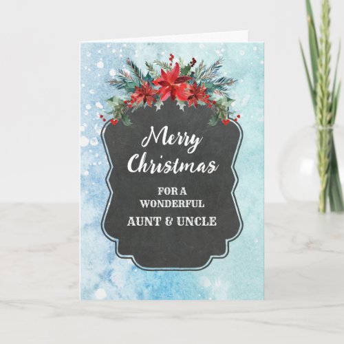 Rustic Aunt and Uncle Merry Christmas Card