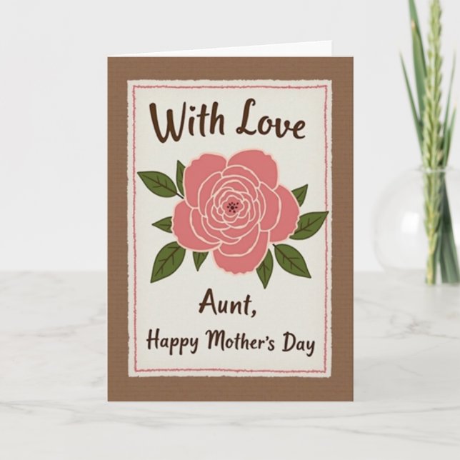 Rustic Aunt Mothers Day Card (Front)