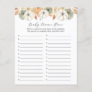 Rustic Autumn Baby Name Race