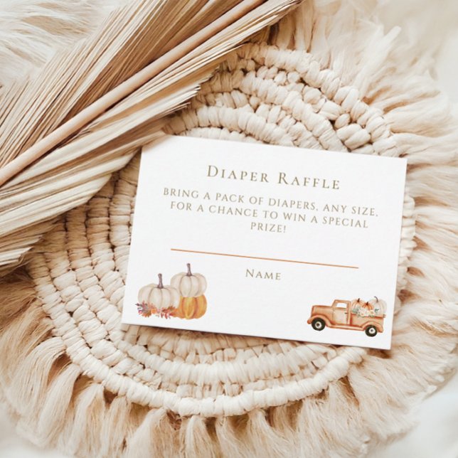 Rustic Autumn Baby Shower Diaper Raffle Card (Creator Uploaded)