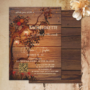 Rustic Autumn Bachelorette Weekend in the Woods Invitation