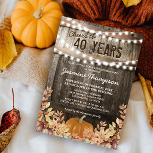 Rustic Autumn Birthday Party Invitation