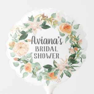 Rustic Autumn Blush Pink Rose Wreath Balloon