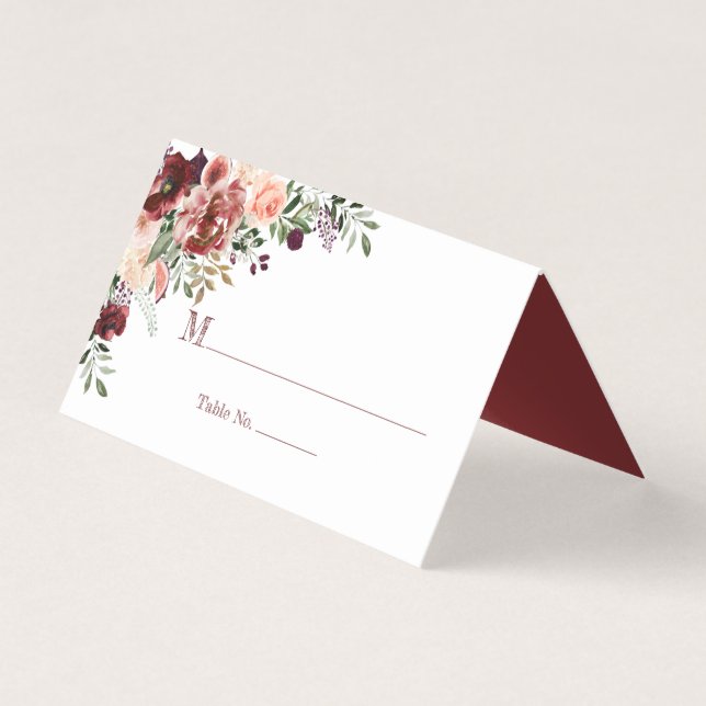 Rustic Autumn Boho Wedding Place Cards (Front)